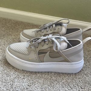 Selling Nike sneakers Court vision Alta in size US8 in beige.